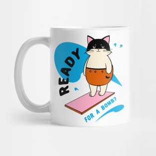 chubby pool cat Mug